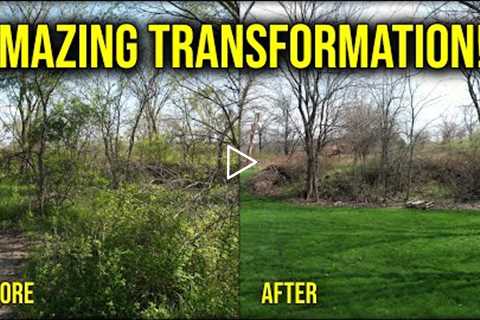 This Lawn Was A MESS Just One Year Ago // First Mow 2022 Part 2