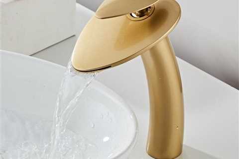 Brushed Gold Heart Shaped Waterfall Faucet