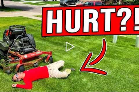 ALMOST GOT CRUSHED BY MOWER! [NOT CLICKBAIT]