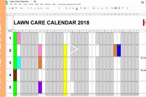 2018 Lawn Care Calendar