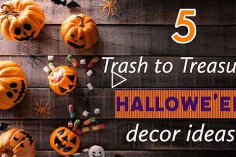 🎃5 TRASH TO TREASURE HALLOWEEN DECOR IDEAS!!~Scrap Wood Projects~Repurposing Old Decor Items