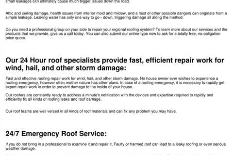 24 Hour Roofing Professionals Chicagoland Area