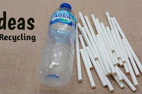 Very Easy Recycling Ideas with Plastic Bottles and Straws For Your Table Decoration