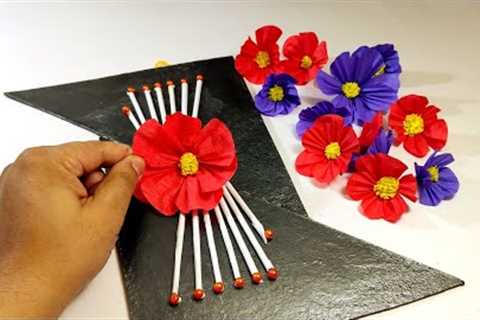 2  Paper Flower Wall Hanging Craft Ideas/ Wall Hanging With Paper/Cardboard Reuse