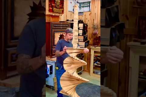 Wooden Spiral Tree! Full build on the channel! #woodworking #build #carpentry