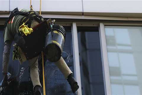 What do professionals use to clean outdoor windows?