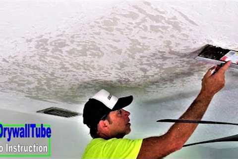 How to repair texture on a water damaged drywall ceiling step by step