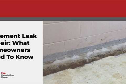 Basement Leak Repair: What Homeowners Need To Know