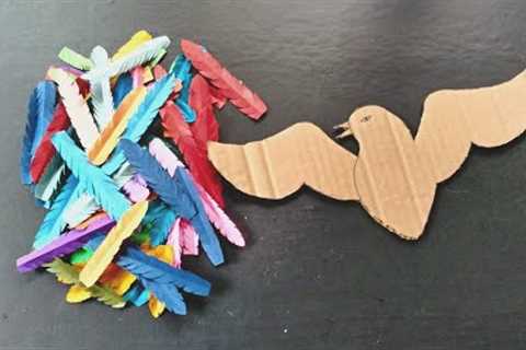 Easy bird wall hanging using waste paper/room decoration ideas/diy cardboard craft/paper crafts