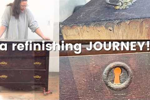 Restoration Attempt turned MILK PAINTED MAKEOVER | The journey of a Victorian Era Dresser