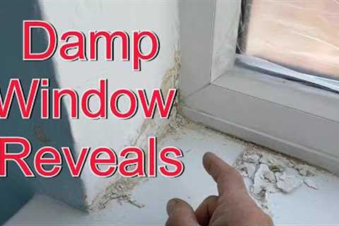 Leaking Window Damage. Wall Texture Repair