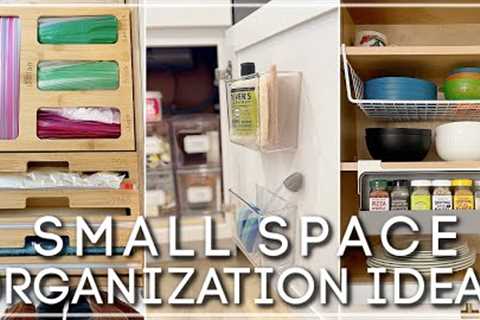 SMALL SPACE ORGANIZATION ON A BUDGET 2023 / RENTER FRIENDLY KITCHEN ORGANIZATION HACKS & IDEAS