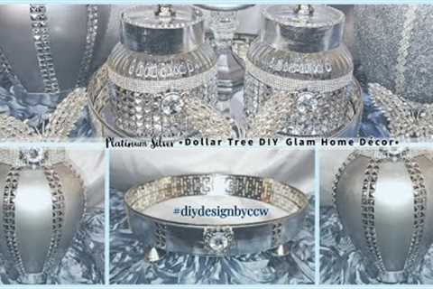 The Platinum Silver Dollar Tree DIY Glam Décor Set and Decorative Tray | 2023 Glam Home Décor Ideas