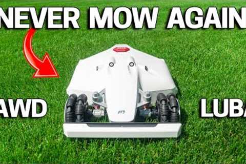 Super Wide ALL WHEEL DRIVE Robot Lawn Mower MOWS Anywhere - LUBA