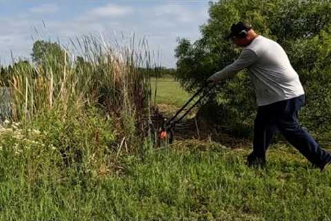 DR Power Trimmer Mower Made Easy Work Of This Overgrown Pond