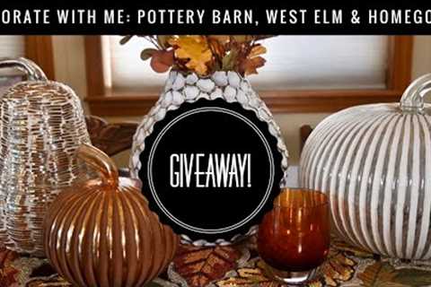 GIVEAWAY & DECORATE with ME FALL 2023 POTTERY BARN, WEST ELM and HOMEGOODS, & FALL..