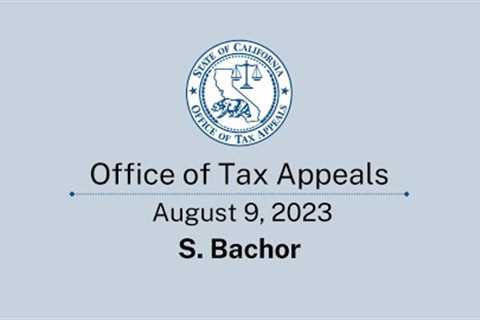 Office of Tax Appeals August 9, 2023