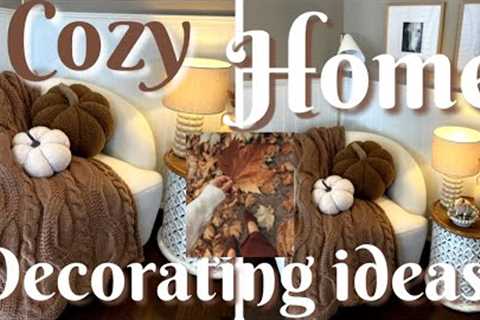 COZY HOME DECORATING IDEAS 2023 | COZY DECORATE WITH ME | COZY CORNER AND ENTRYWAY