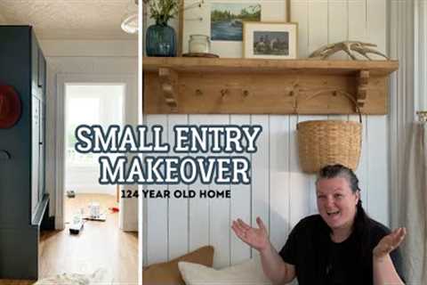 SMALL ENTRYWAY MAKEOVER *farmhouse style customizations to make it our own* Elysia English