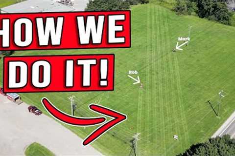 How The Pros Mow STRAIGHT STRIPES Over LONG Distances! *OUR SECRET*