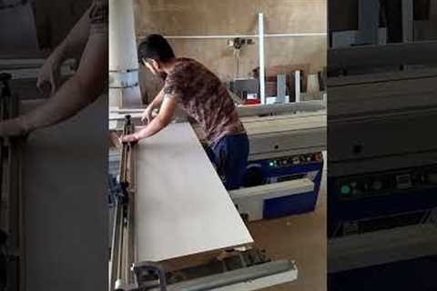 cabinet making| Learning how to work with a cutting machine in making MDF cabinet