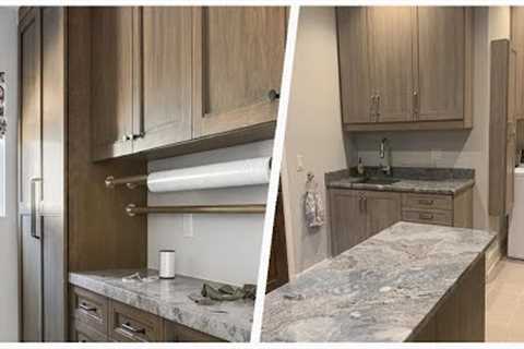 75 Laundry Room With Dark Wood Cabinets And Gray Countertops Design Ideas You''ll Love 🌈