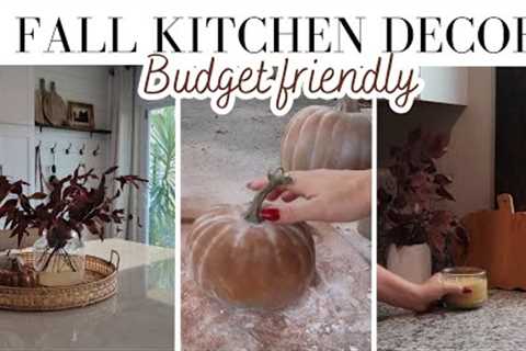 Fall Kitchen decorate with me | Budget friendly decor ideas for fall.  DIY pumpkins