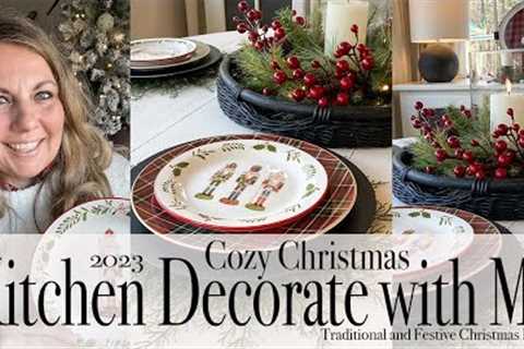 2023 Christmas Kitchen Room Decorate with Me | Traditional Christmas Decor