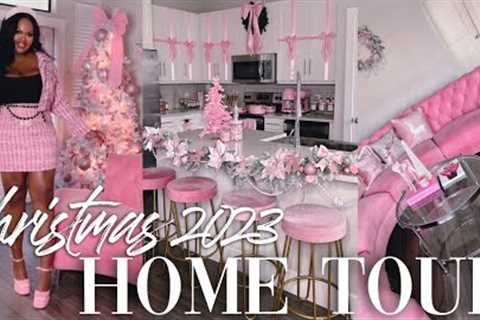 My Full Christmas Home Tour 2023 | Pink Glam Luxury Apartment | LIVING ROOM | KITCHEN + DECOR IDEAS