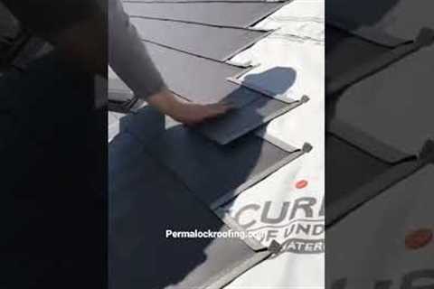 PermaLock Aluminum Shingle installation #shorts #metal #roof #roofer #roofing #roofershelper