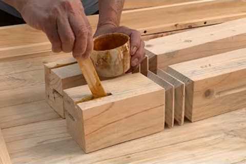 Sharing Techniques For Joining Extremely Strong Wood // Large Dining Table From Scrap Wood Bales