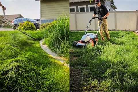 Firefighter DISABLED After Serving In A Hotshot Crew Gets A FREE Lawn Cleanup