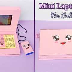 How to make Toy Laptop Phone Holder With paper/For online class/DIY Stationery Organizer