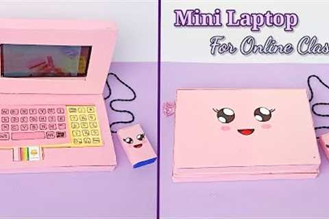 How to make Toy Laptop Phone Holder With paper/For online class/DIY Stationery Organizer