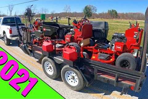 Lawn Care Trailer Setup 2021 - 3 MOWERS on a 7x16 trailer