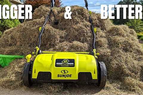 DIY Dethatching Using 15” Sunjoe Dethatcher & Scarifier |  Spring & Fall Lawn Care