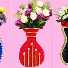 3 Beautiful Flower Vase Ideas With Cardboard and Foam Sheet | Best Out of Waste | Flower Vase DIY