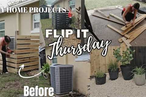 SMALL HOME DIY PROJECTS! DIY AC unit fence for FREE ! FREE DIY PROJECTS!  Flip it Thursday episode 3