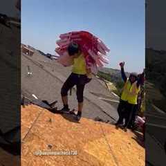 Roofer tests OSB VS plywood starts with OSB… #roofing #construction #safetyfirst